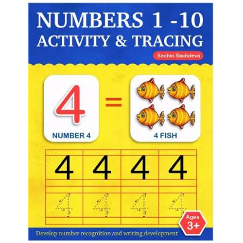 Numbers 1-10: Activity and Tracing Workbook for Kids Ages 3-5 - Paperback