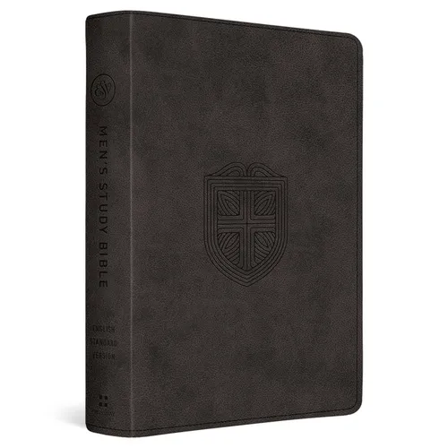 ESV Men's Study Bible (Trutone, Charcoal, Shield Design) - Imitation Leather