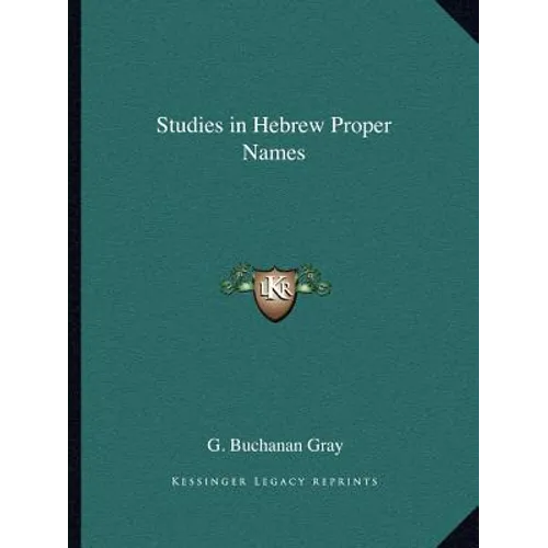 Studies in Hebrew Proper Names - Paperback