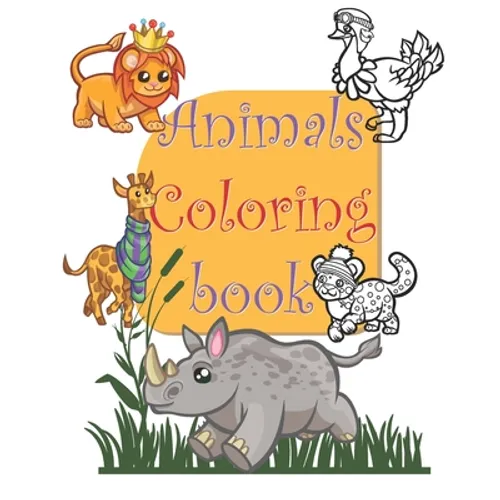 Animals coloring book: happy animals coloring book - Paperback