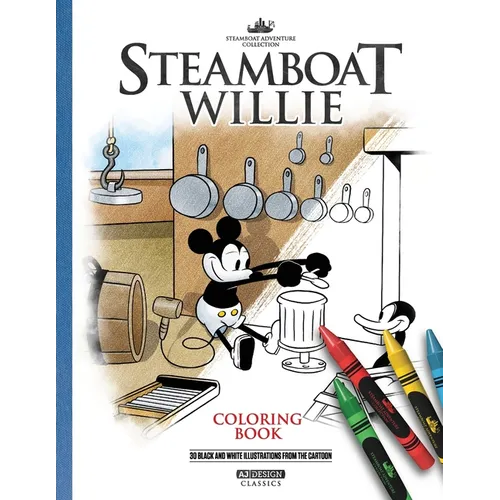 Steamboat Willie Coloring Book (Illustrated): 30 Illustrations - Paperback