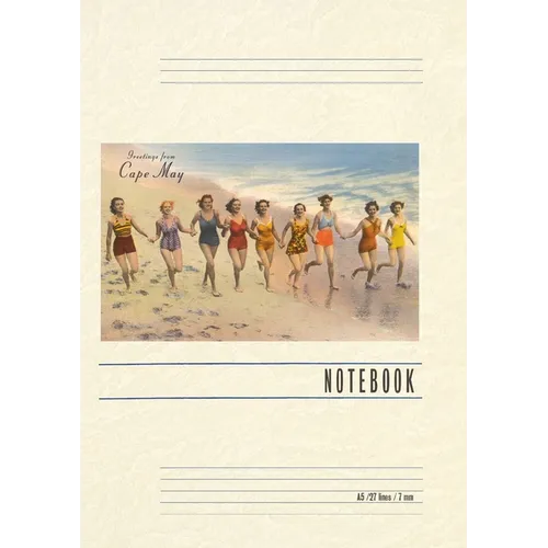 Vintage Lined Notebook Greetings from Cape May, New Jersey, Bathing Beauties - Paperback