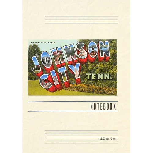 Vintage Lined Notebook Greetings from Johnson City, Tennessee - Paperback