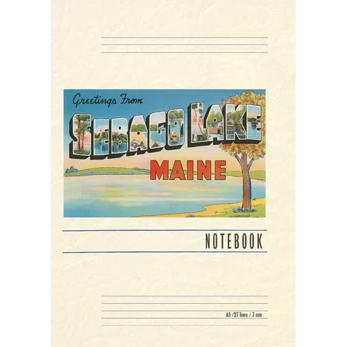 Vintage Lined Notebook Greetings from Sebago Lake - Paperback