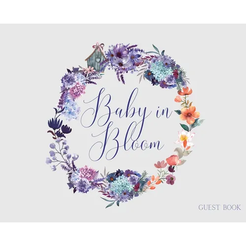 Baby in Bloom, Baby Shower hardback Guest Book (landscape) - Hardcover