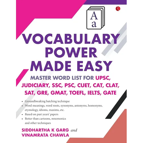 Vocabulary Power Made Easy: Master Word List for Upsc, Judiciary, Ssc, Psc, Cuet Cat, Clat, Sat, Gre, Gmat, Toefl, Ielts, Gate - Paperback