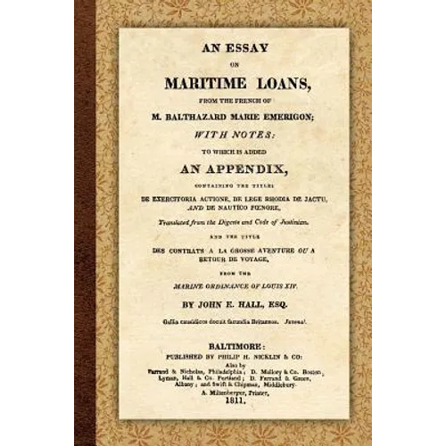 An Essay on Maritime Loans - Paperback