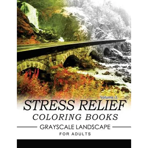 Stress Relief Coloring Books GRAYSCALE Landscape for Adults Volume 3 - Paperback