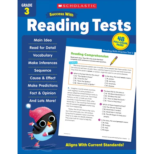 Scholastic Success with Reading Tests Grade 3 Workbook - Paperback