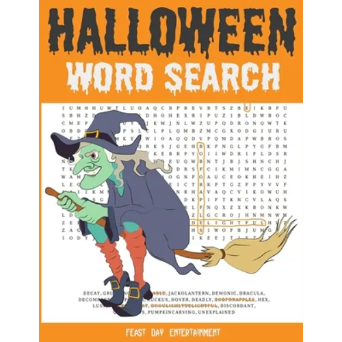 Halloween Word Search: Large Print Fall Holiday Puzzle Book For Kids And Adults - Paperback