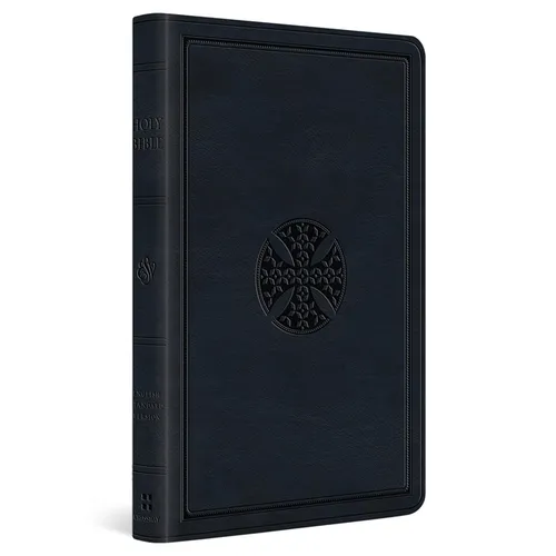 ESV Large Print Value Thinline Bible (Trutone, Navy, Mosaic Cross Design) - Imitation Leather