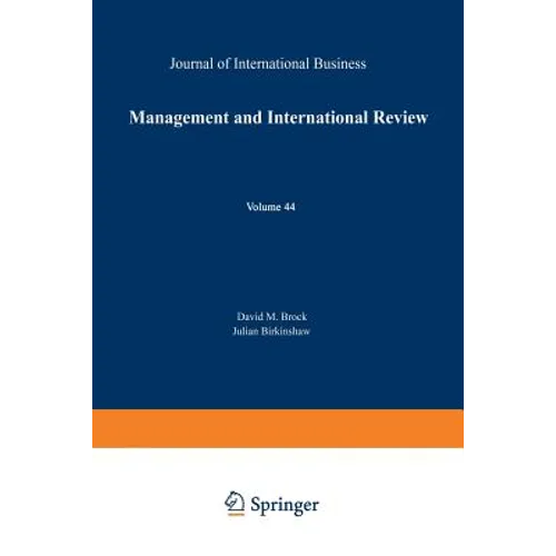 Management and International Review - Paperback