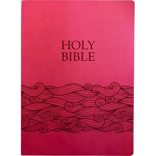 KJV Holy Bible, Wave Design, Large Print, Berry Ultrasoft: (Red Letter, Pink), 1611 Version) - Imitation Leather