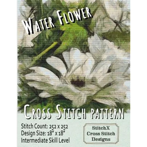 Water Flower Cross Stitch Pattern - Paperback