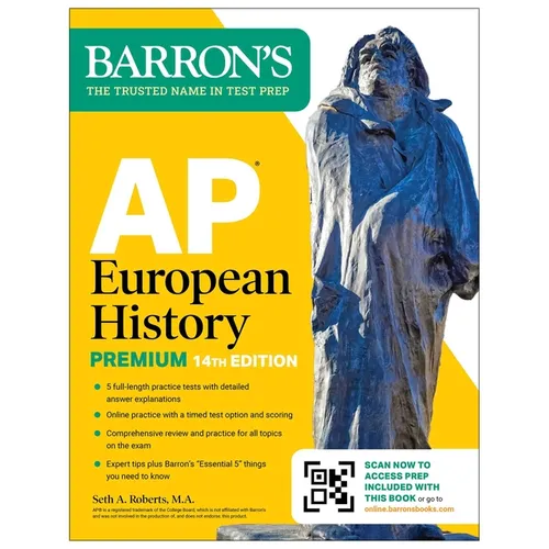 AP European History Premium, Fourteenth Edition: Prep Book with 5 Practice Tests + Comprehensive Review + Online Practice (2026) - Paperback