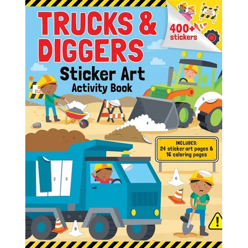 Trucks & Diggers: Sticker Art & Coloring: Activity Book with Over 400 Stickers - Paperback