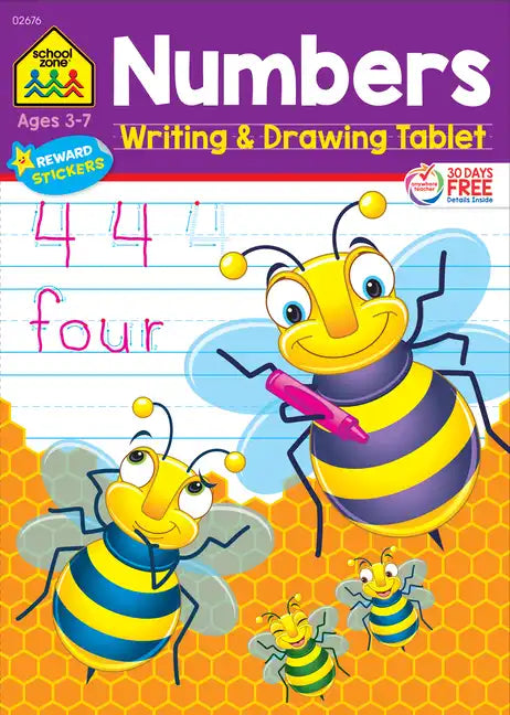 School Zone Numbers Writing & Drawing Tablet Workbook - Paperback