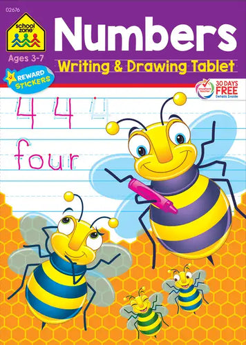 School Zone Numbers Writing & Drawing Tablet Workbook - Paperback