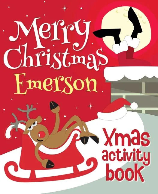 Merry Christmas Emerson - Xmas Activity Book: (Personalized Children's Activity Book) - Paperback