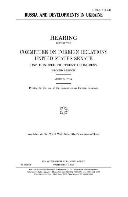 Russia and developments in Ukraine - Paperback