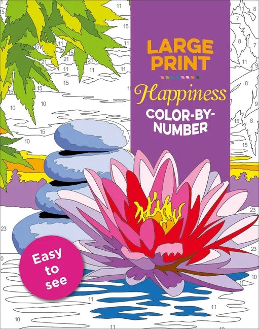 Large Print Happiness Color-By-Number - Paperback