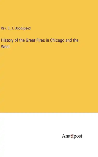 History of the Great Fires in Chicago and the West - Hardcover