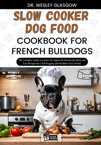 Slow Cooker Dog Food Cookbook for French Bulldogs: The Complete Guide to Canine Vet-Approved Homemade Quick and Easy Recipes for a Tail Wagging and He - Paperback