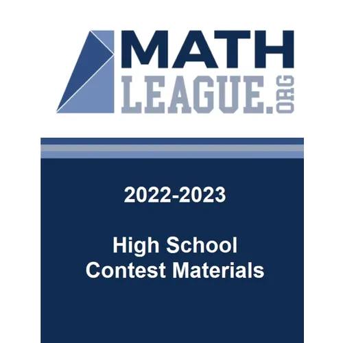 2022-2023 High School Contest Materials - Paperback
