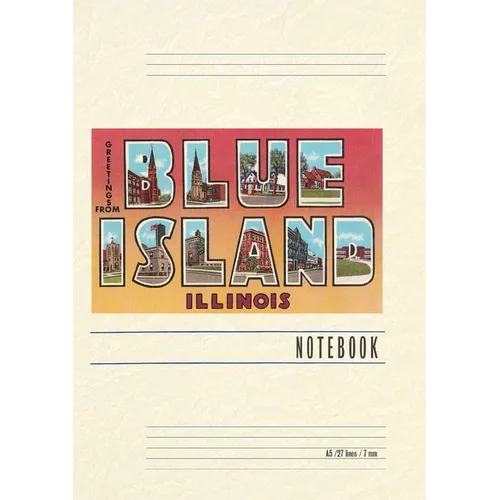 Vintage Lined Notebook Greetings from Blue Island, Illinois - Paperback