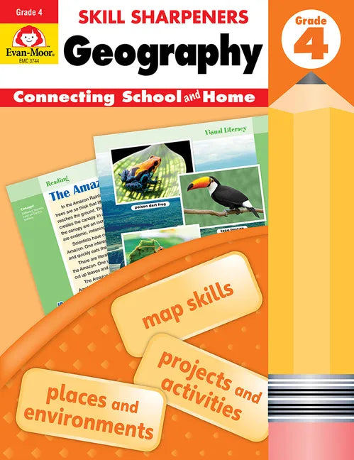 Skill Sharpeners: Geography, Grade 4 Workbook - Paperback