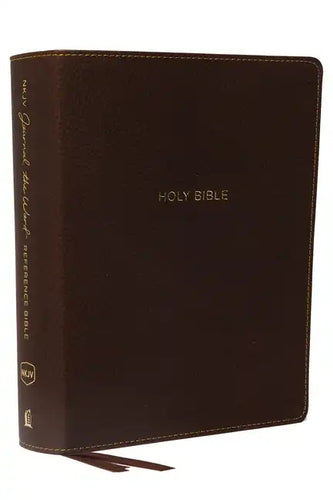 NKJV, Journal the Word Reference Bible, Imitation Leather, Brown, Red Letter Edition, Comfort Print: Let Scripture Explain Scripture. Reflect on What - Imitation Leather