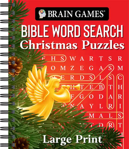 Brain Games - Bible Word Search: Christmas Puzzles - Large Print - Spiral