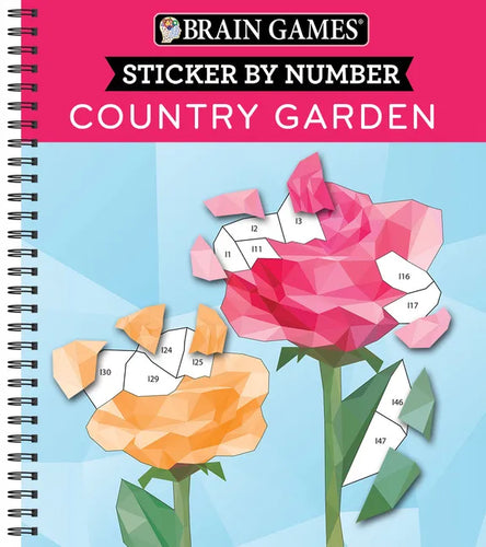 Brain Games - Sticker by Number: Country Garden - Spiral