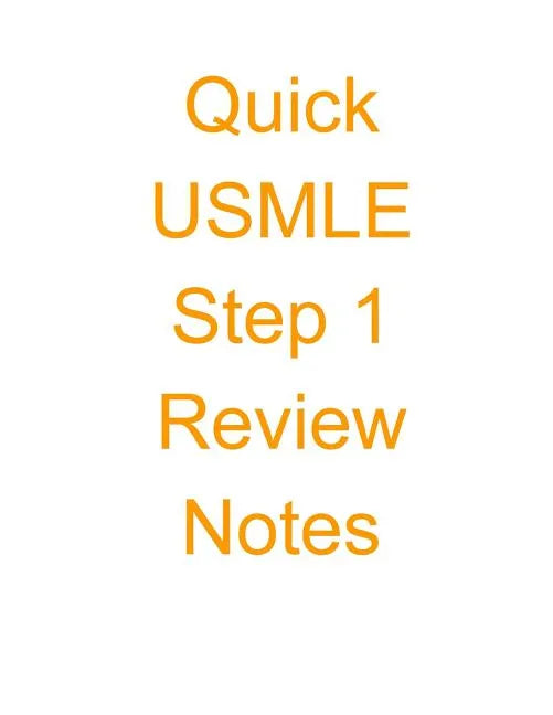 Quick USMLE Step 1 Review Notes - Paperback