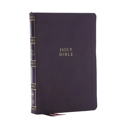 Nkjv, Compact Center-Column Reference Bible, Gray Leathersoft, Red Letter, Comfort Print - Imitation Leather