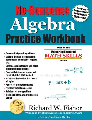 No-Nonsense Algebra Practice Workbook - Paperback
