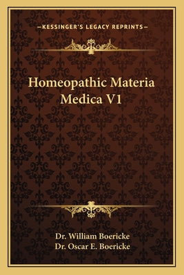 Homeopathic Materia Medica V1 - Paperback