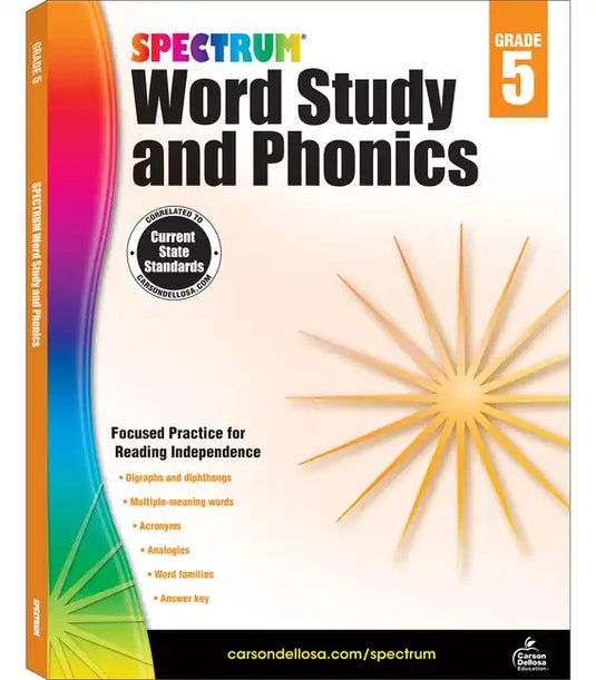 Spectrum Word Study and Phonics, Grade 5: Volume 84 - Paperback