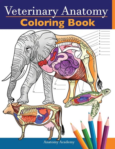 Veterinary Anatomy Coloring Book: Animals Physiology Self-Quiz Color Workbook for Studying and Relaxation Perfect gift For Vet Students and even Adult - Paperback