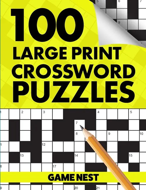 100 Large Print Crossword Puzzles: Puzzle Book for Adults - Paperback