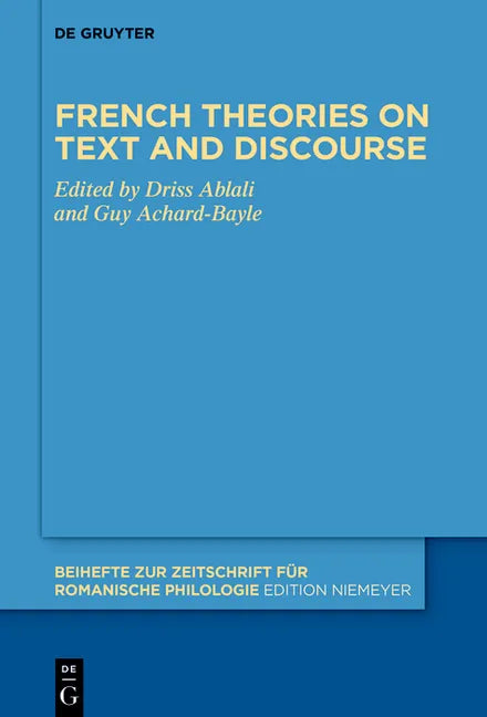 French Theories on Text and Discourse - Hardcover