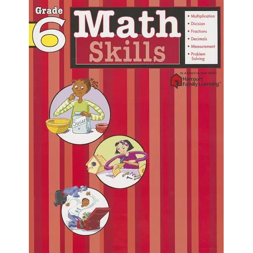 Math Skills: Grade 6 (Flash Kids Harcourt Family Learning) - Paperback