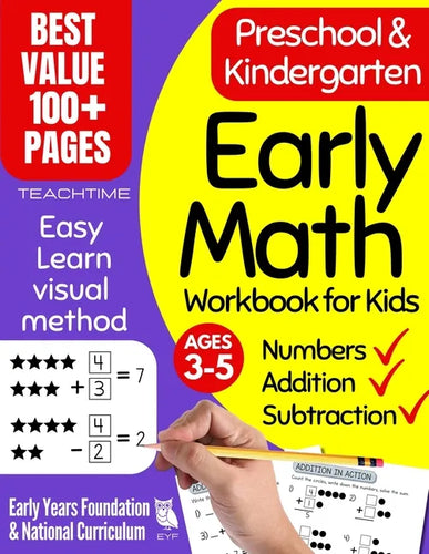 Early Math Workbook for Kids: Preschool & Kindergarten Number Tracing, Addition & Subtraction Basic Math Workbooks for Kids (Beginner Math Preschool L - Paperback