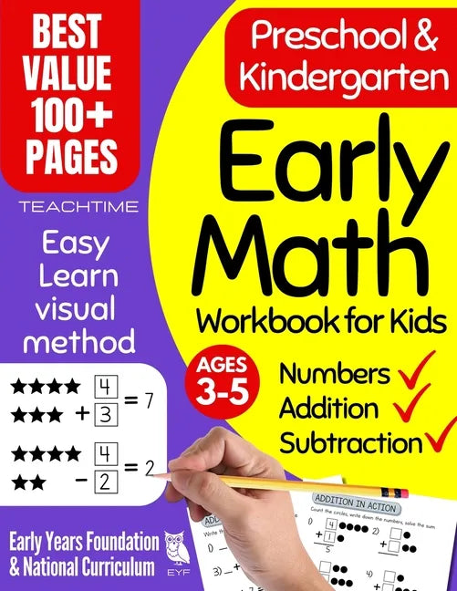 Early Math Workbook for Kids: Preschool & Kindergarten Number Tracing, Addition & Subtraction Basic Math Workbooks for Kids (Beginner Math Preschool L - Paperback
