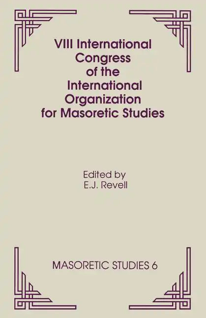 VIII International Congress of the International Organization for Masoretic Studies - Paperback