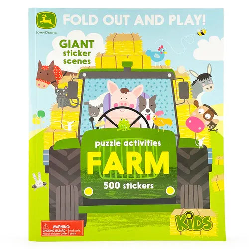 John Deere Kids Farm: 500 Stickers and Puzzle Activities: Fold Out and Play! - Paperback