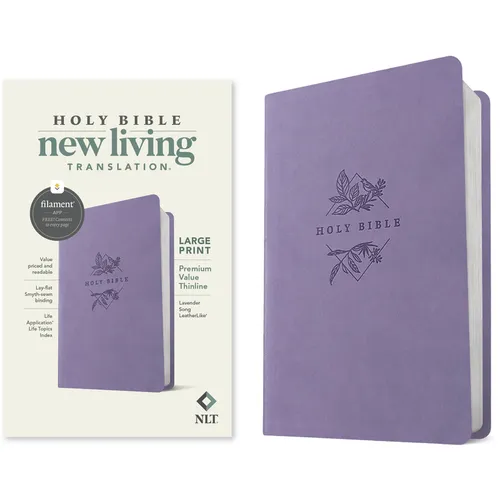 NLT Large Print Premium Value Thinline Bible, Filament-Enabled Edition (Leatherlike, Lavender Song) - Imitation Leather