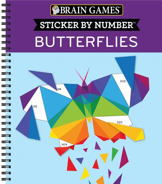 Brain Games - Sticker by Number: Butterflies - Spiral