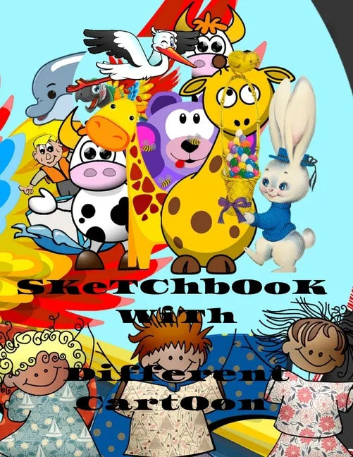 sketchbook with different cartoon: 8.5x11 inch 50 pages Drwing book Contains various graphics and extra white page for creativity in drawing different - Paperback