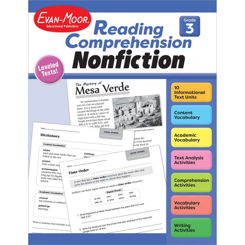 Reading Comprehension, Nonfiction, Grade 3 - Paperback